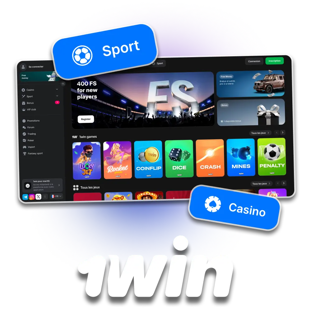 Commencez votre aventure sur la plateforme officielle de paris et de casino 1win.