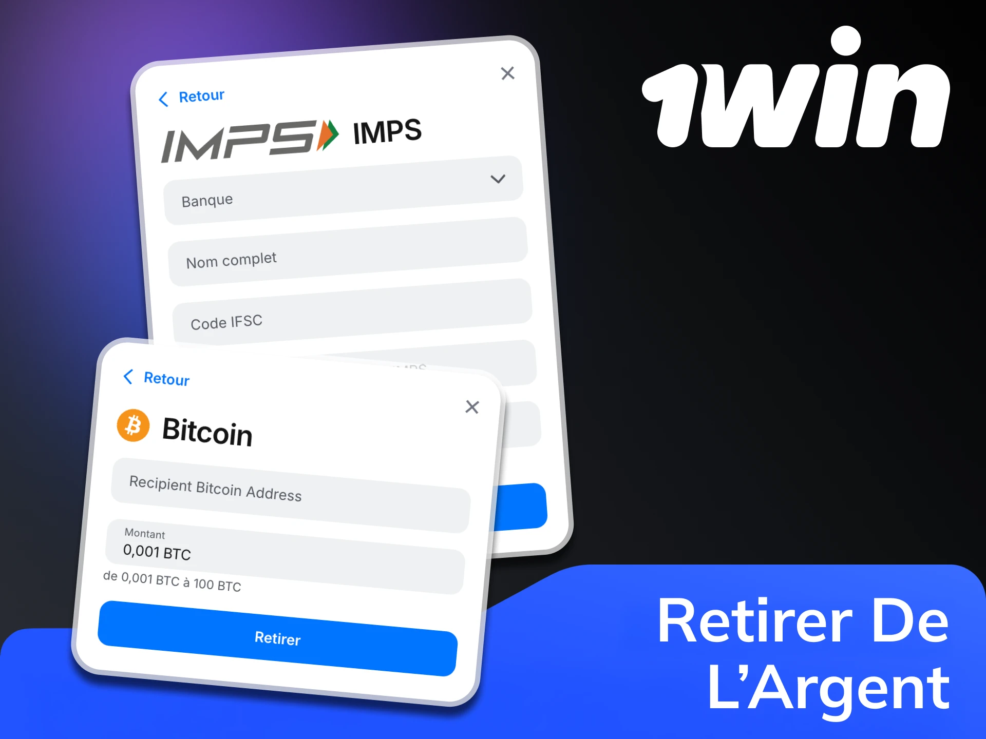 Retirez vos gains rapidement et en toute sécurité sur 1win.