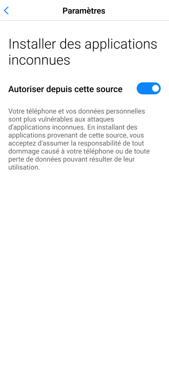 Autorisez l'installation de l'application 1Win sur votre appareil.