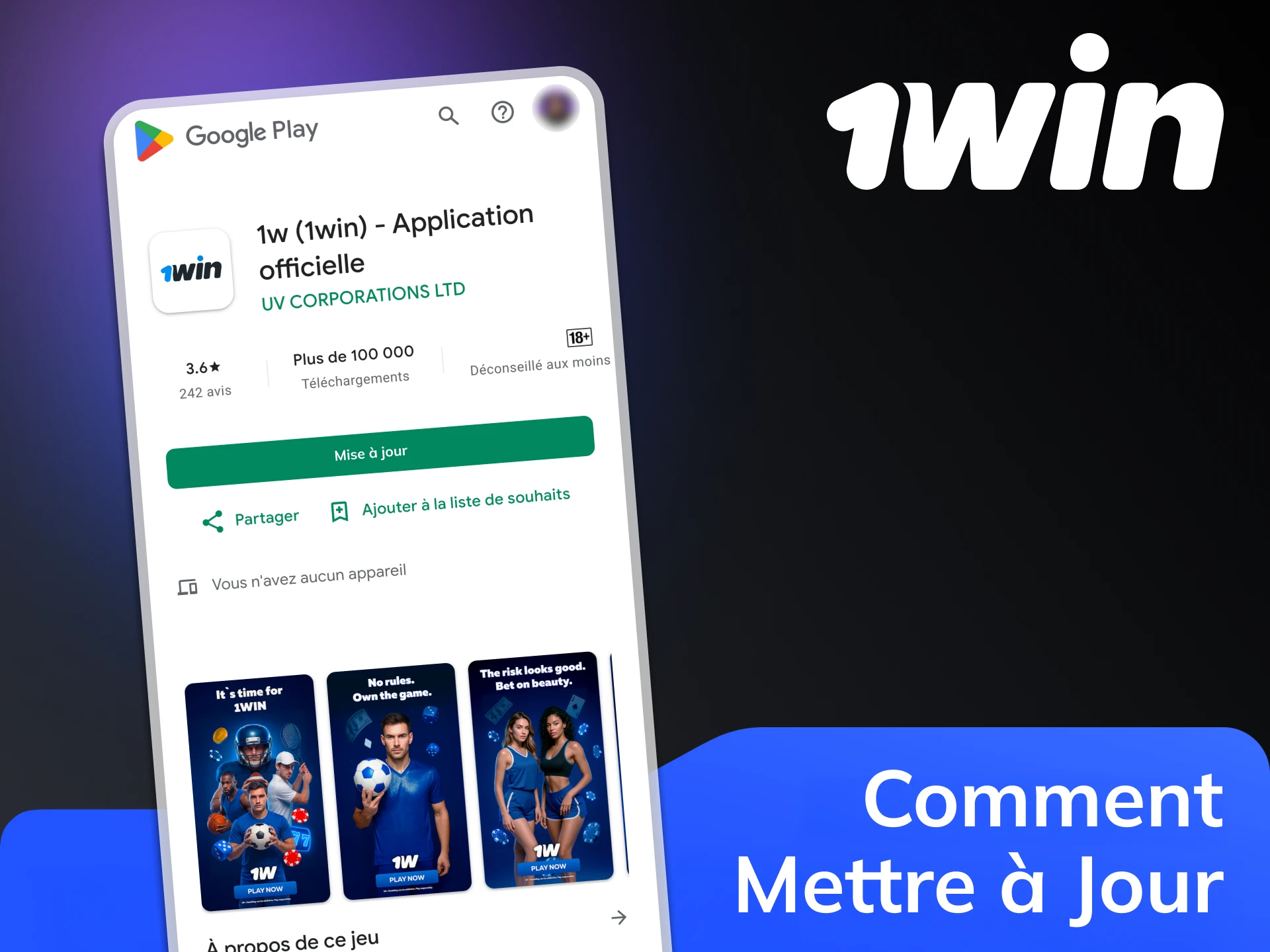 Téléchargez la dernière version de l'application 1Win.