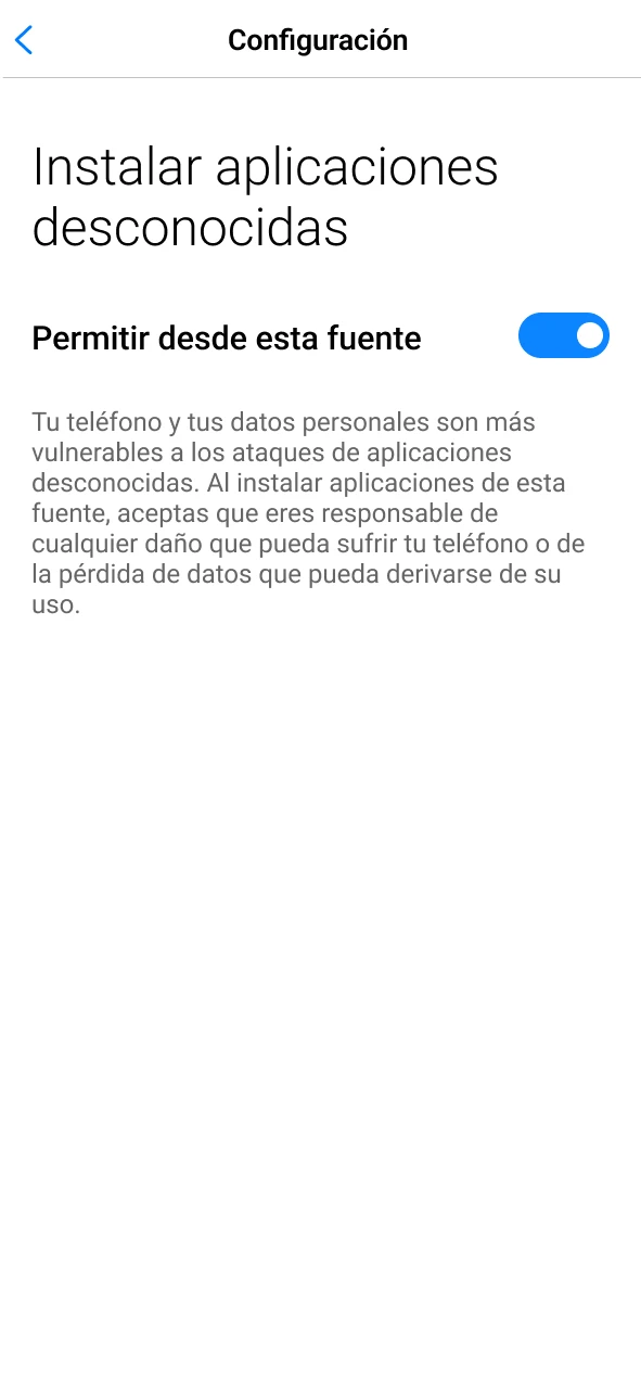 Permita la instalación de la aplicación 1Win en su dispositivo.