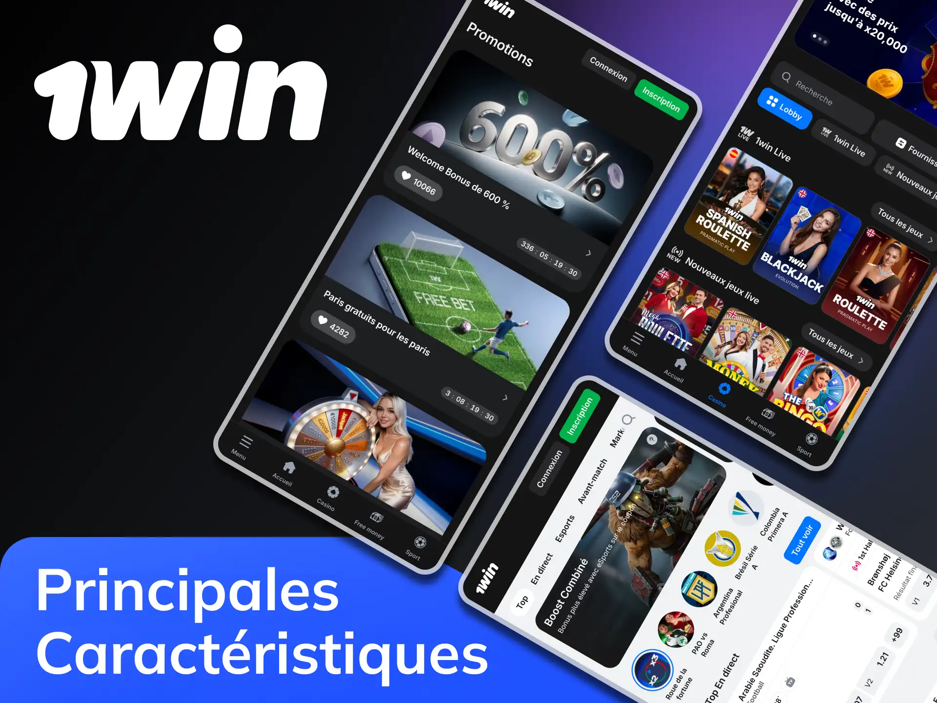 1Win vous offre des avantages pour l'installation de l'application.