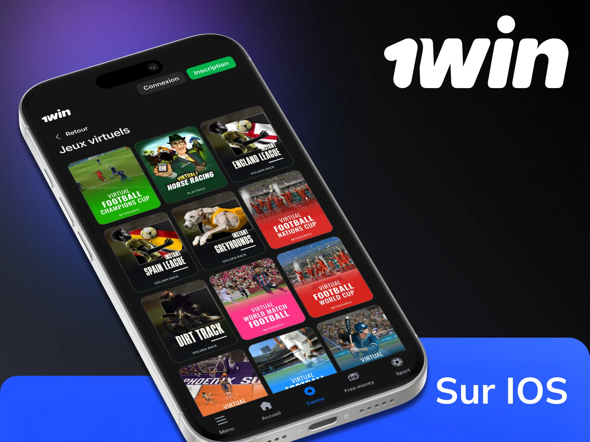 Installez l'application 1Win sur vos appareils iOS pour commencer à jouer.