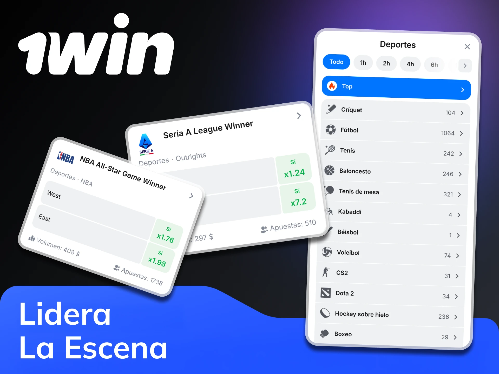 Una amplia gama de opciones de apuestas disponibles en la plataforma 1win.