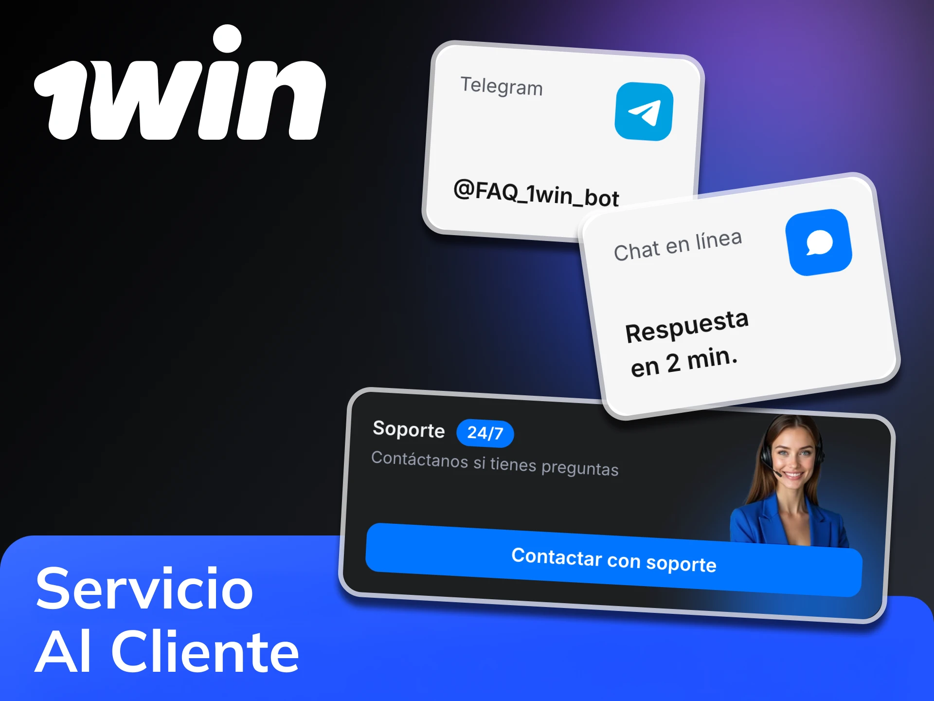 Póngase en contacto con el servicio de atención al cliente de 1Win para resolver sus problemas con las apuestas.