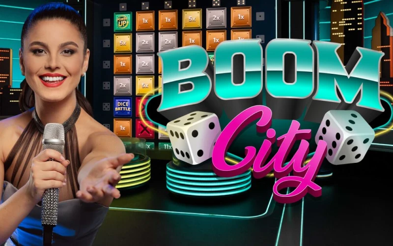 Lancez deux gros dés dans Boom City au casino 1win.