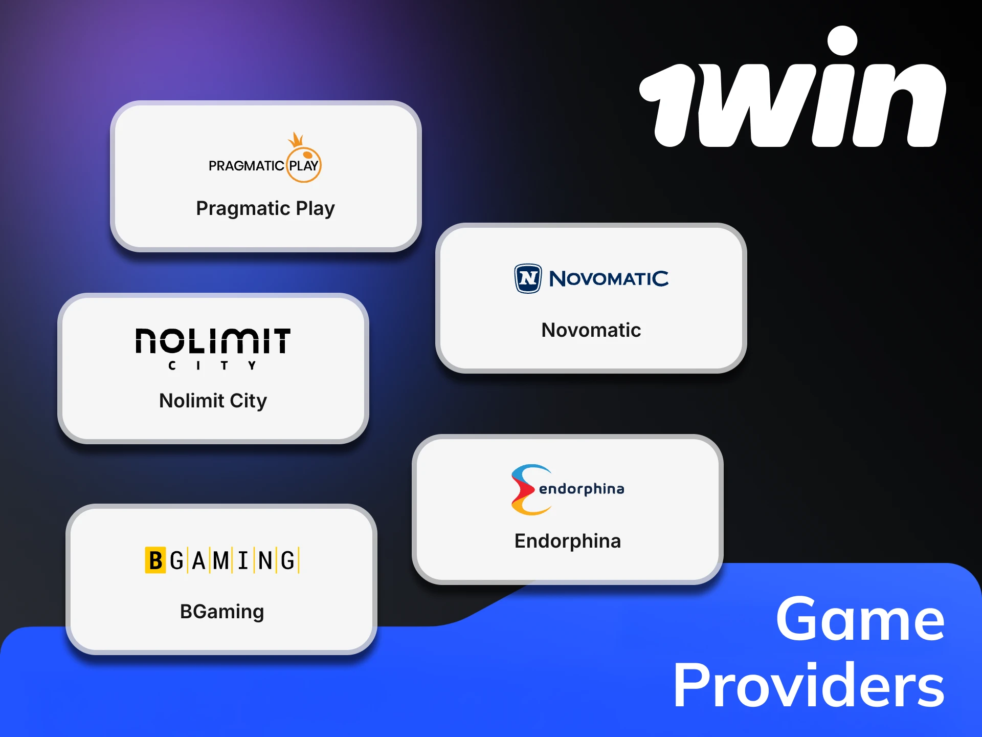 1Win platform cooperates only with trusted games providers.