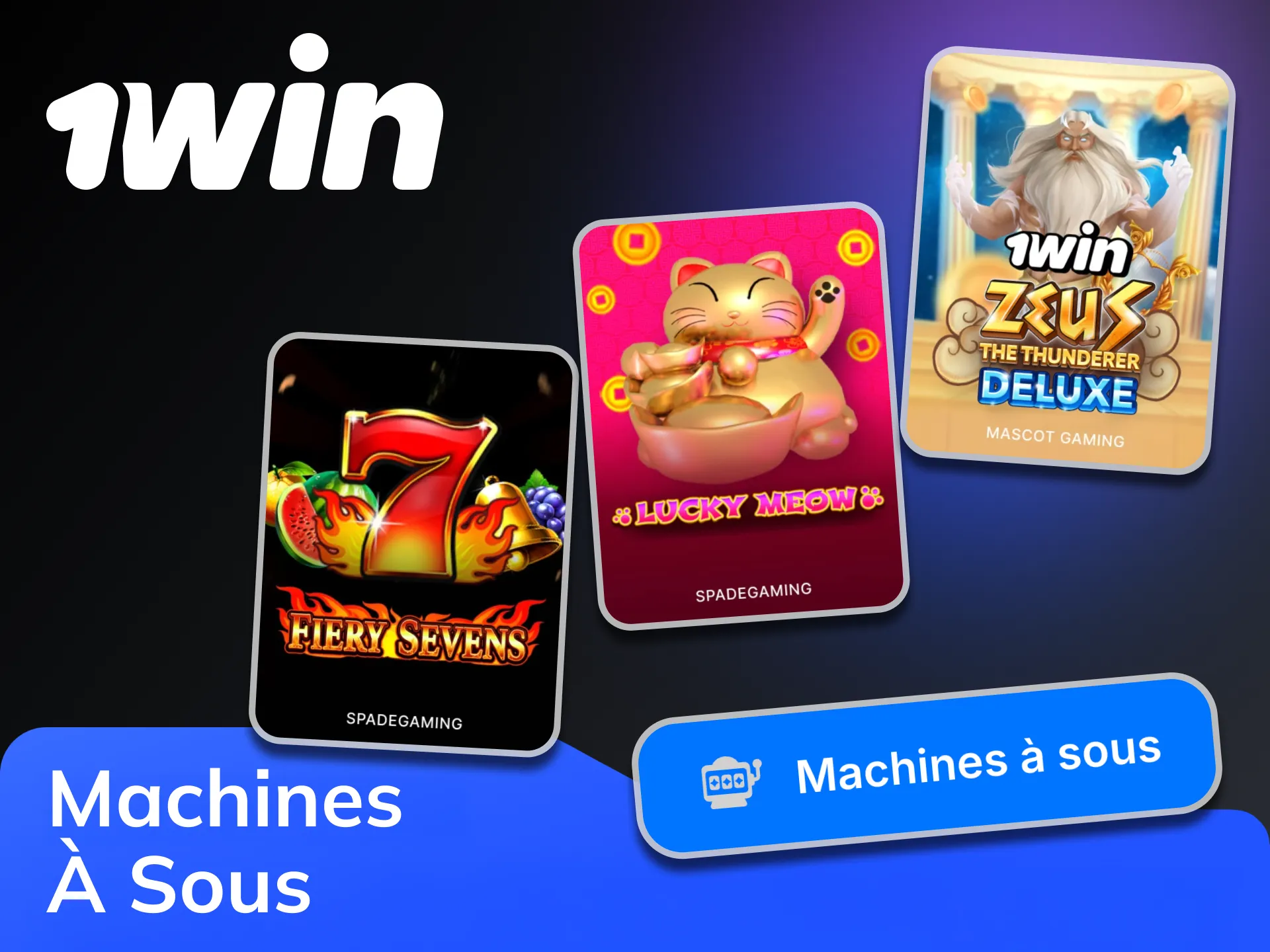 Le casino 1Win propose une large sélection de jeux de machines à sous.