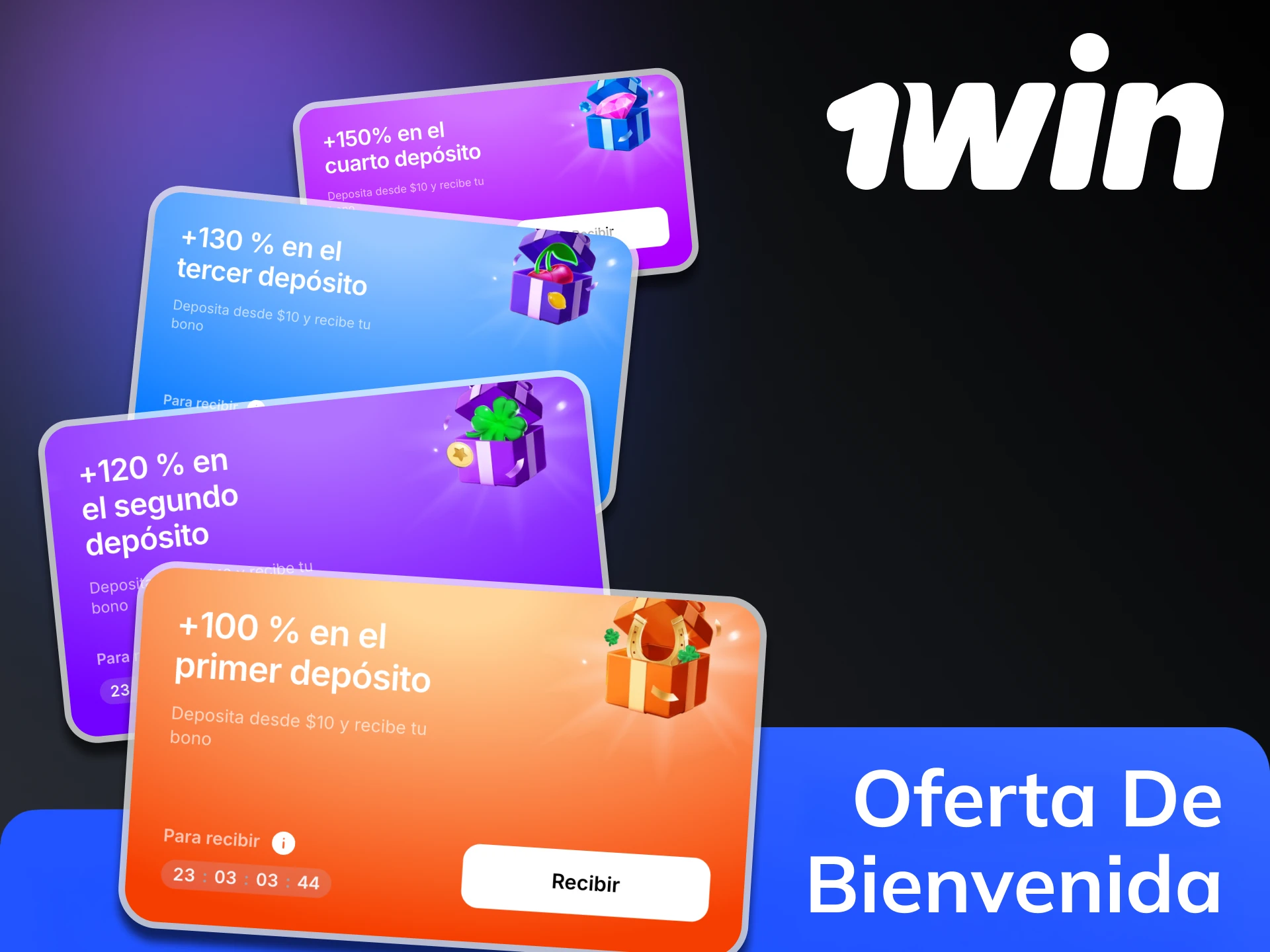 Puedes obtener el bono de bienvenida de 1Win por tu primer depósito.