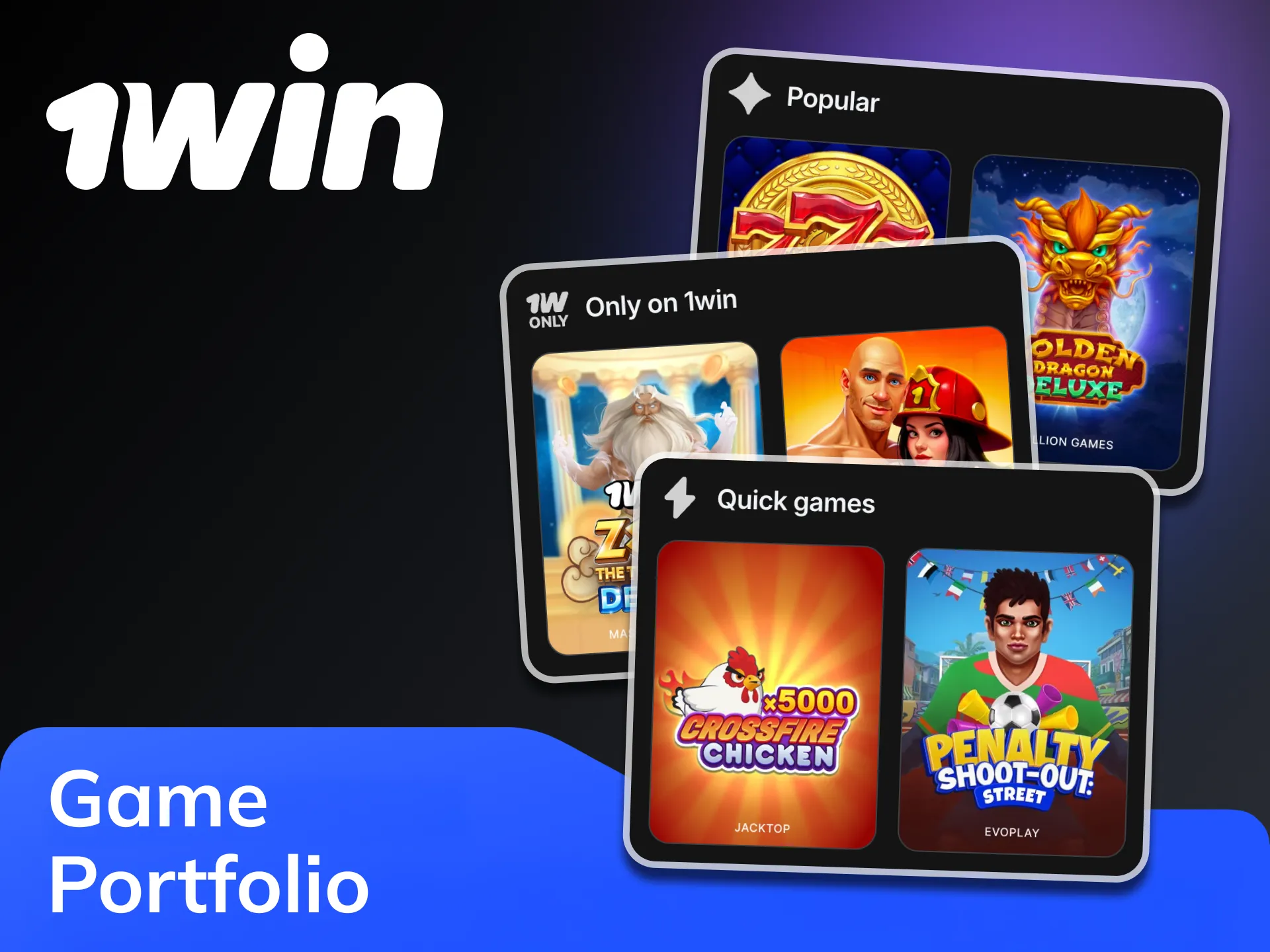 Explore the huge 1win casino section and start playing.