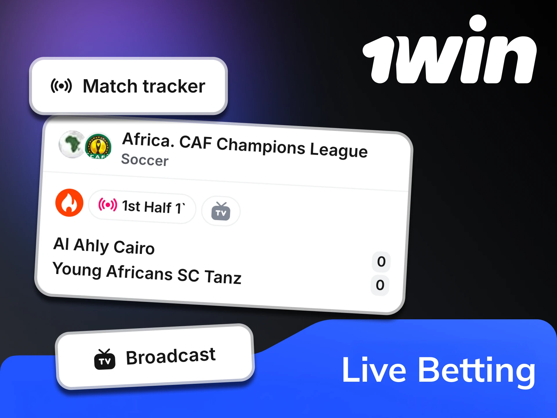 Try placing bets on matches in real time at 1win.