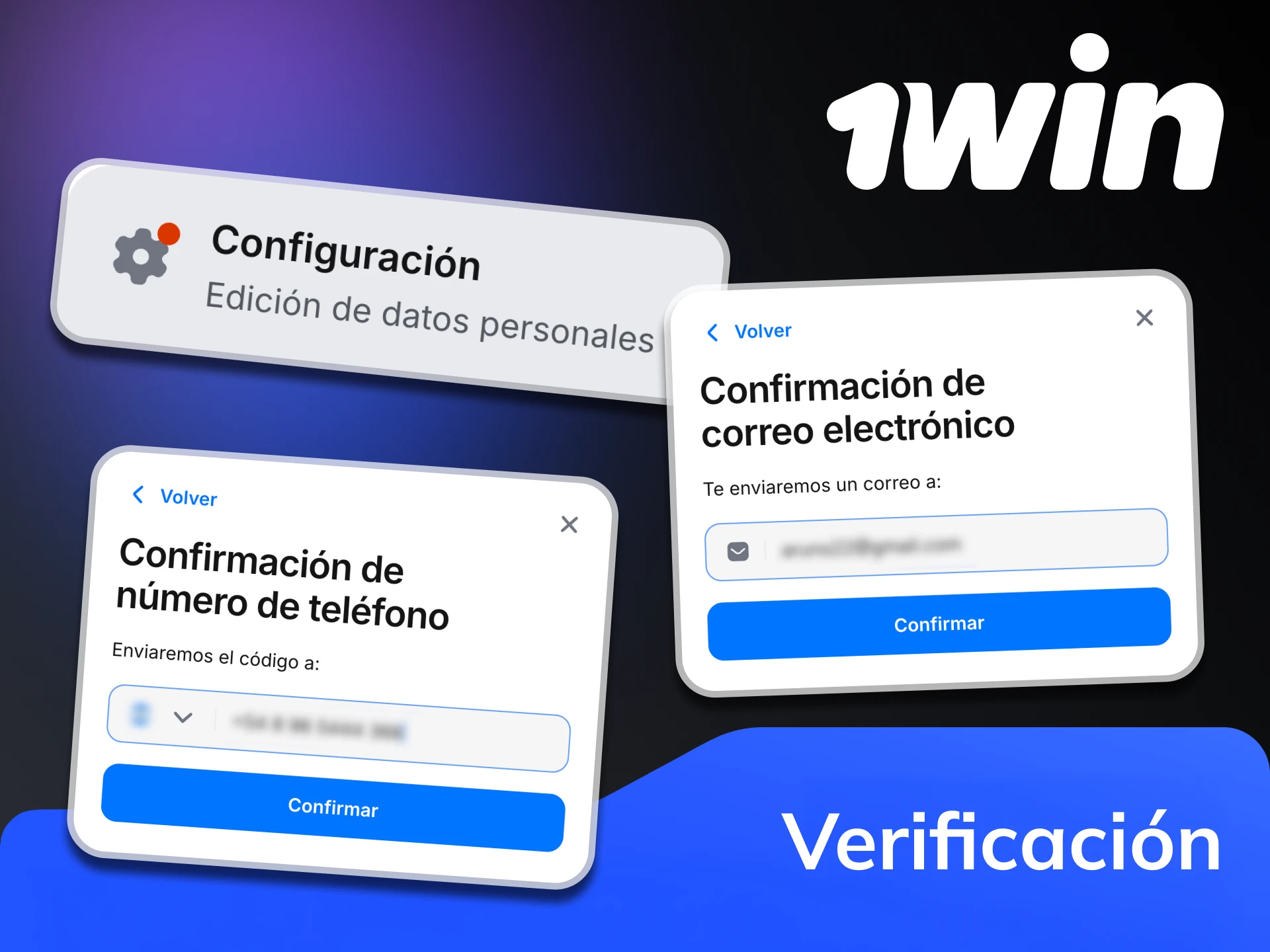Debes pasar por un procedimiento de verificación en 1Win.