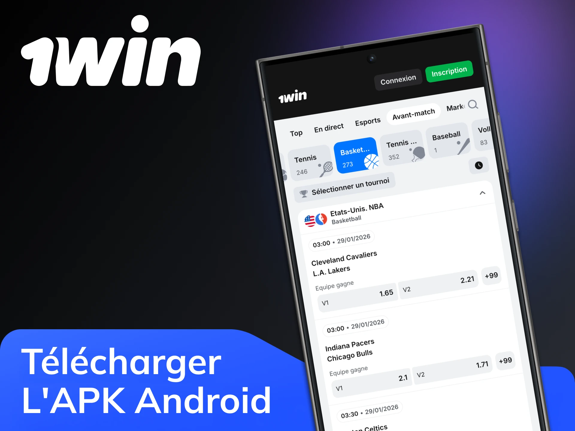Vous pouvez télécharger l'application mobile 1Win pour Android.