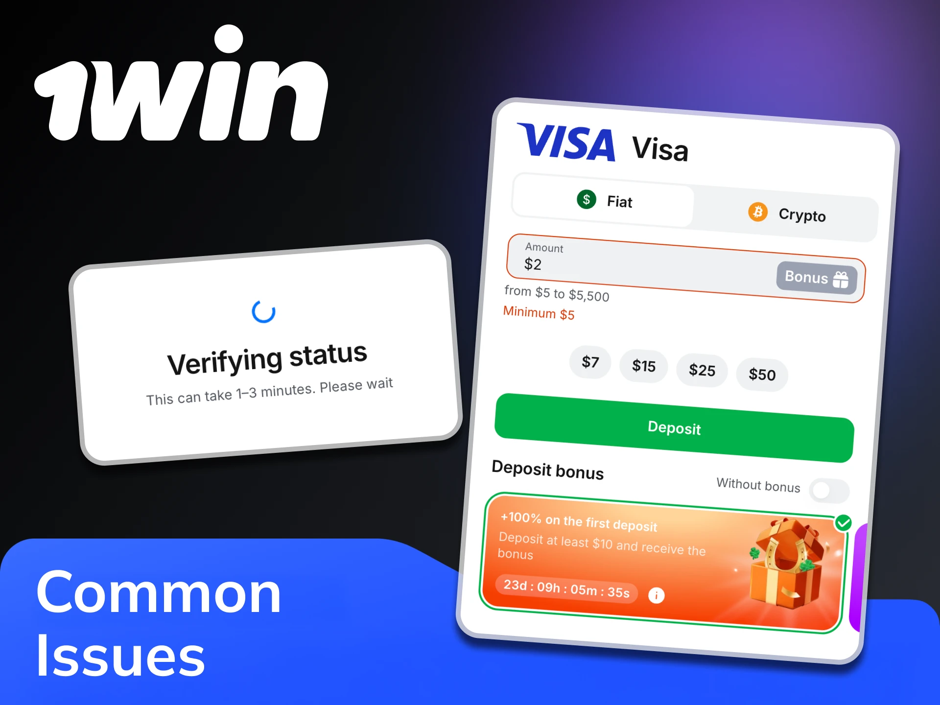Meet some common deposit and withdrawal issues at 1Win.