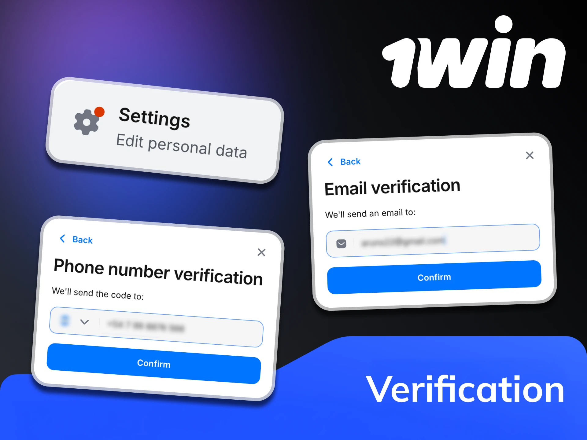 You need to go through a verification procedure at 1Win.
