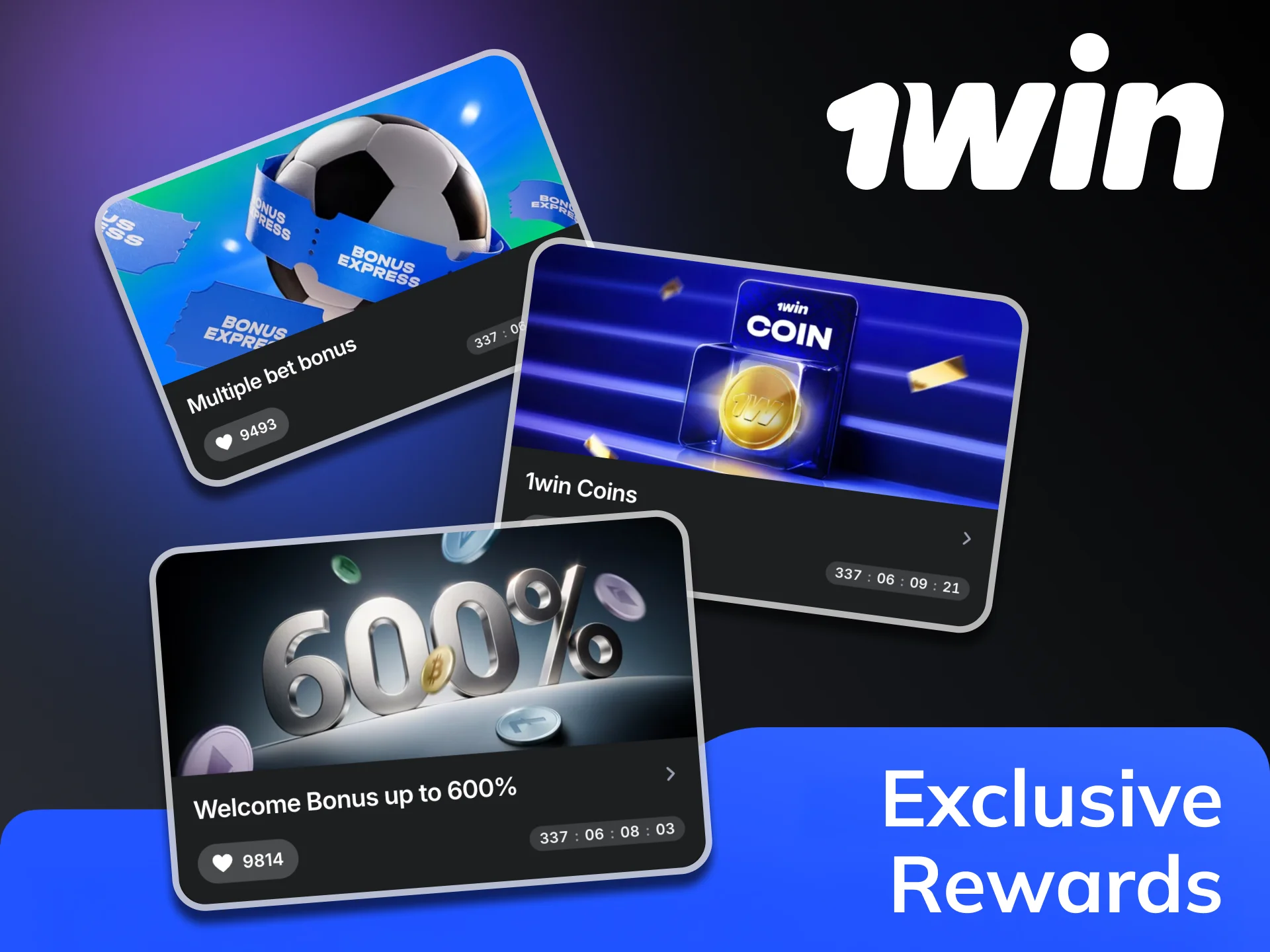 Register at 1win and gain access to the bonus program.