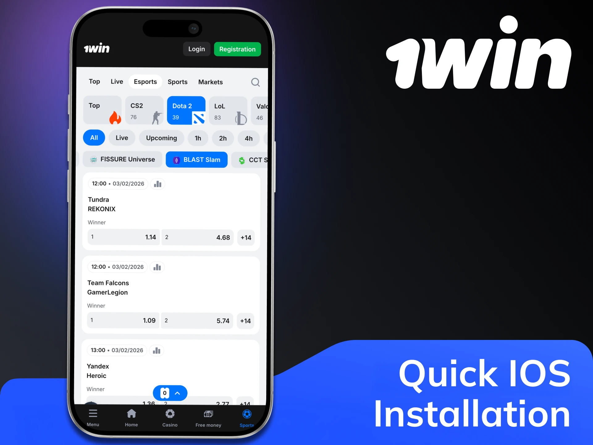 Install the 1Win PWA version for iPhone and iPad.