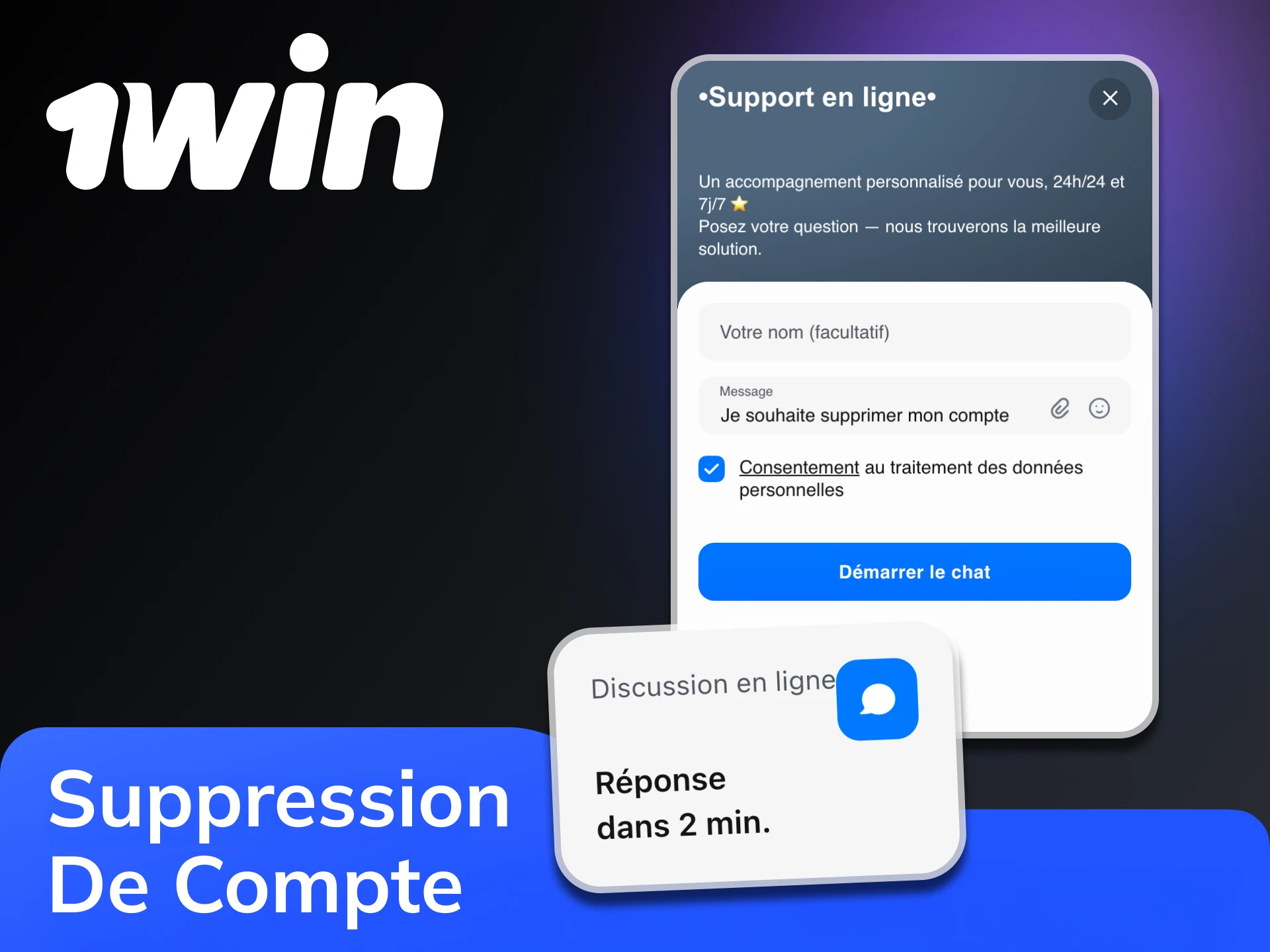 Suivez les étapes pour supprimer votre compte sur la plateforme 1Win.