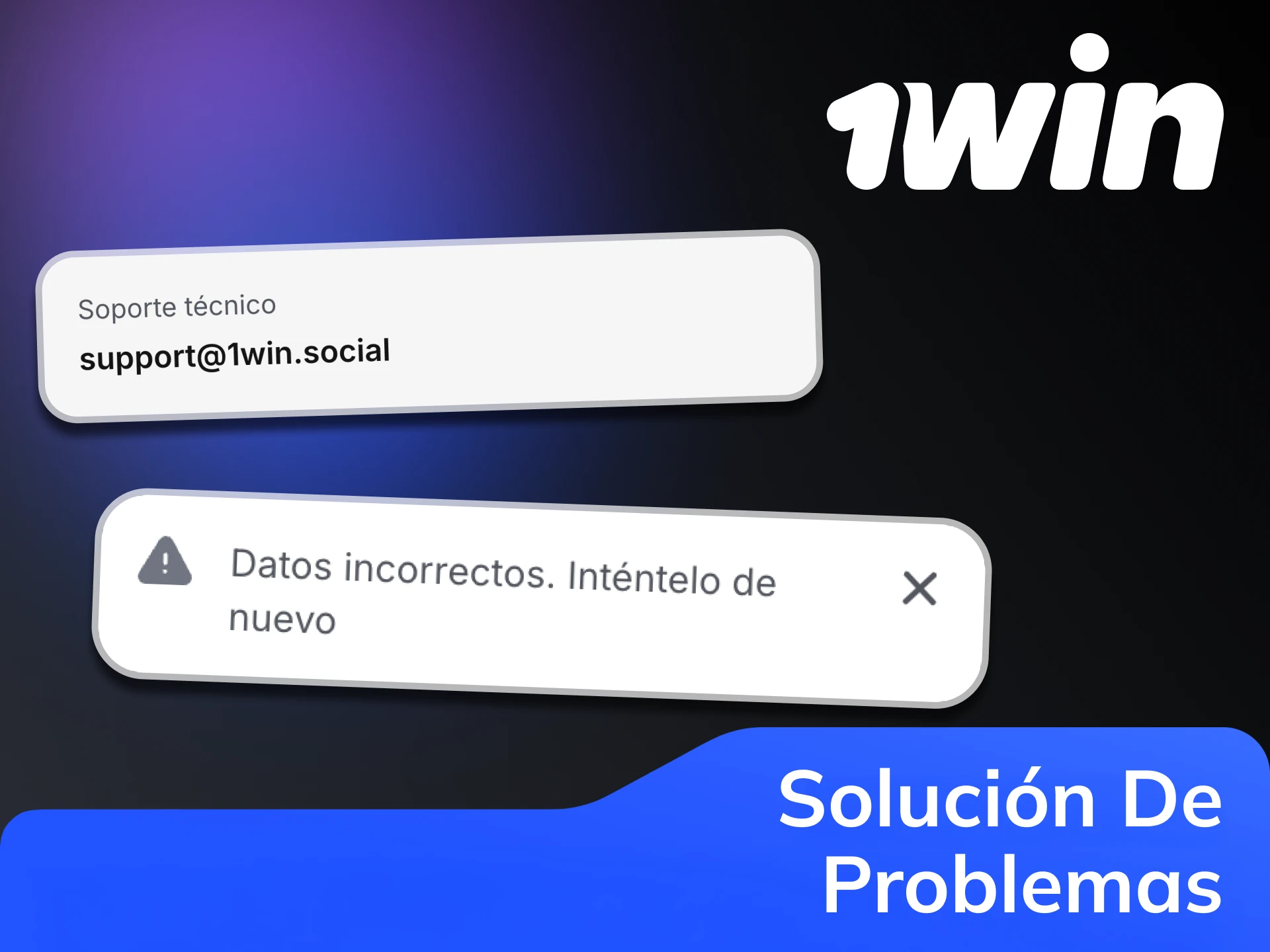 Si tiene algún problema con el registro, póngase en contacto con el servicio de asistencia de 1Win.